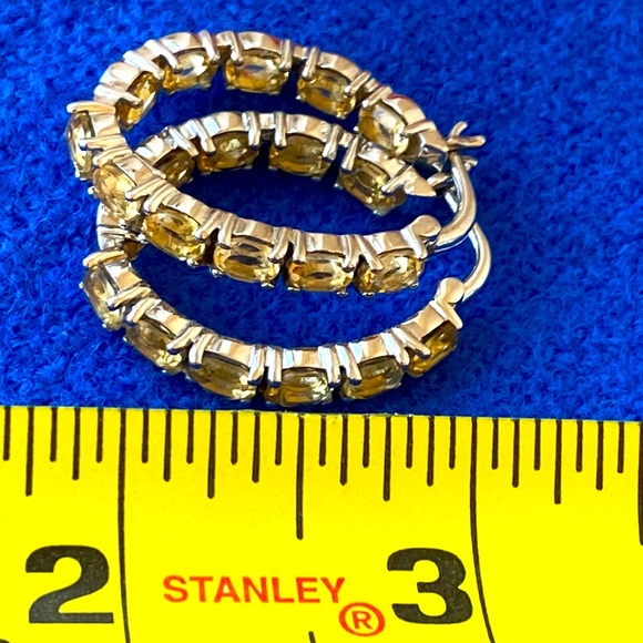 KHR or KRH sterling silver Citrine inside out hoop earrings India - Picture 3 of 6